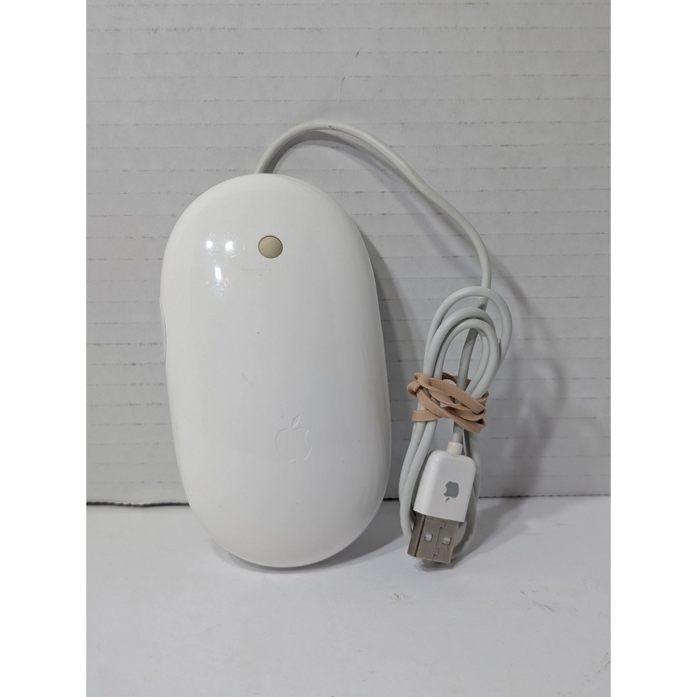 Apple Mighty Mouse Wired USB White Model A1152 Genuine OEM Tested and Working